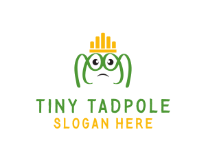 Tadpole - Frog King Crown logo design