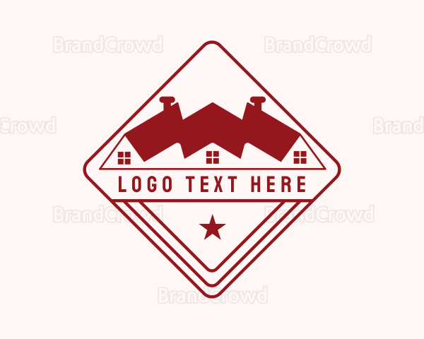Roofing House Badge Logo