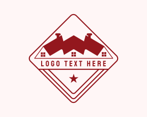 Lease - Roofing House Badge logo design