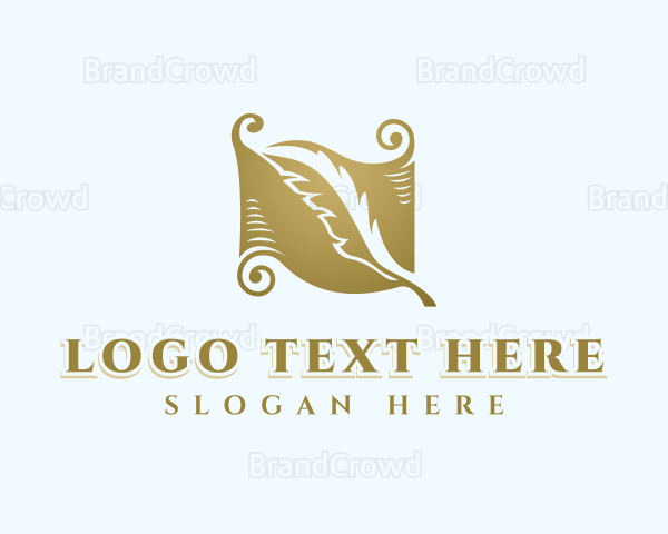 Writing Scroll Quill Logo