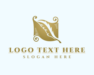 Writing - Writing Scroll Quill logo design