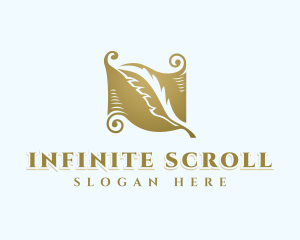 Writing Scroll Quill logo design