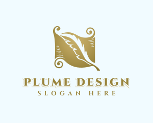 Plume - Writing Scroll Quill logo design