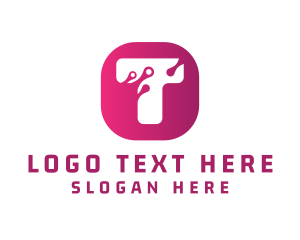 Hacker - Cyber Tech Letter T logo design