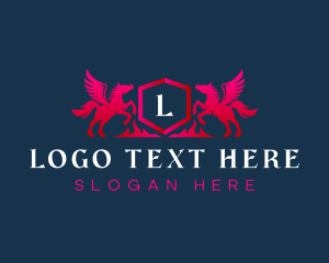 Pegasus - Luxury Horse Crest logo design