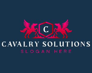 Cavalry - Luxury Horse Crest logo design