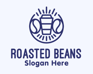 Roasted - Blue Coffee Cup logo design