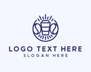 Blue Coffee Cup logo design