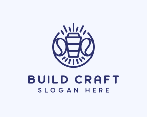 Blue Coffee Cup logo design