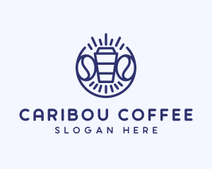 Blue Coffee Cup logo design