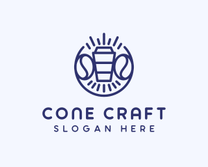 Blue Coffee Cup logo design