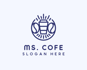 Blue Coffee Cup logo design