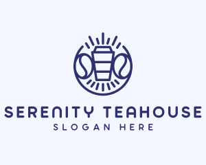 Blue Coffee Cup logo design