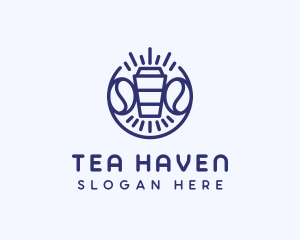 Blue Coffee Cup logo design