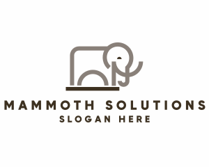 Mammoth - Geometric Wild Elephant Zoo logo design