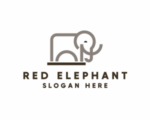 Geometric Wild Elephant Zoo logo design