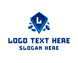 Cyberspace - 3D Pixel App logo design