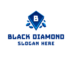 Blue Diamond Cubes logo design