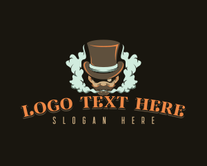 Vintage - Steampunk Gentleman Smoke logo design