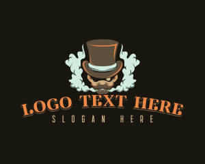 Mustache - Steampunk Gentleman Smoke logo design