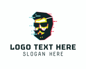 Disc Jockey - Sunglasses Beard Man logo design