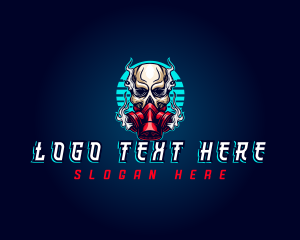 Skeleton - Skull Gaming Gas Mask logo design