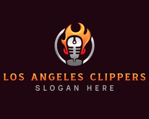 Flame - Flame Podcast Mic logo design