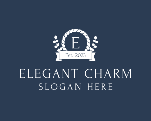 Elegant Floral Rope Banner logo design