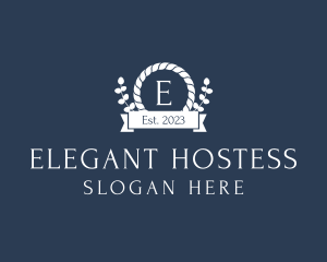 Elegant Floral Rope Banner logo design