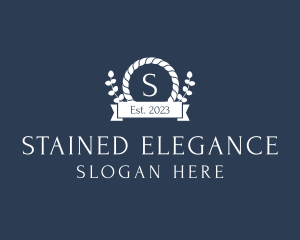 Elegant Floral Rope Banner logo design