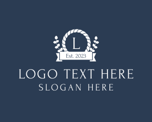 Letter - Elegant Floral Rope Banner logo design