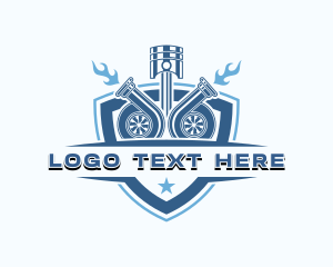 Turbocharger - Turbo Piston Mechanic logo design