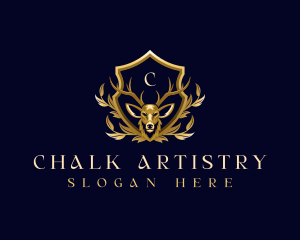 Luxury Crest Deer logo design