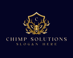 Luxury Crest Deer logo design