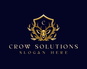 Luxury Crest Deer logo design