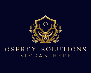 Luxury Crest Deer logo design