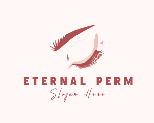 Perm - Beautiful Woman Eyelash Extension logo design