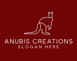 Wild Kangaroo Line Art logo design