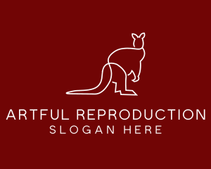 Wild Kangaroo Line Art logo design