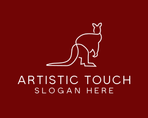 Wild Kangaroo Line Art logo design