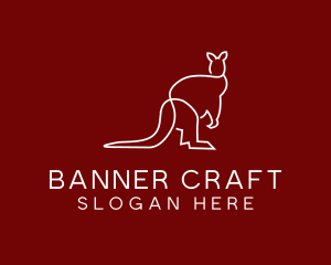 Wild Kangaroo Line Art logo design