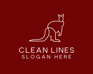 Wild Kangaroo Line Art logo design