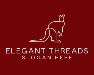 Wild Kangaroo Line Art logo design