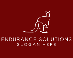 Wild Kangaroo Line Art logo design