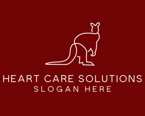 Wild Kangaroo Line Art logo design