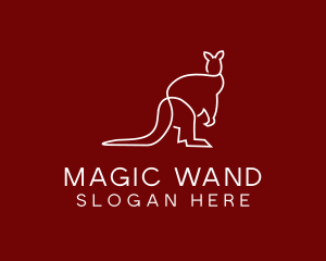 Wild Kangaroo Line Art logo design