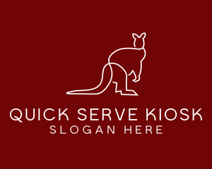 Wild Kangaroo Line Art logo design