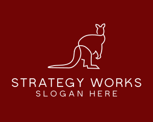 Wild Kangaroo Line Art logo design