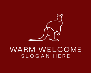 Wild Kangaroo Line Art logo design