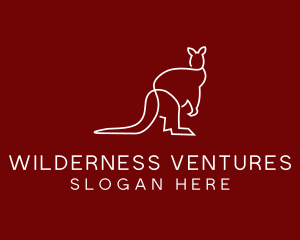 Wild Kangaroo Line Art logo design